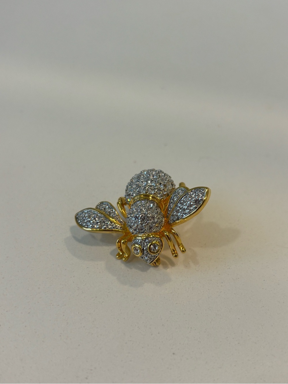 Joan Rivers Gold Tone Rhinestone Studded Pave Bumble Bee Brooch